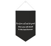 Turn from Evil And Do Good; Then You Will Dwell in The Land Forever Bannière en toile de 25,4 x 38,1 cm à suspendre au mur pour décoration murale pour chambre à coucher, chambre d'enfant, décoration
