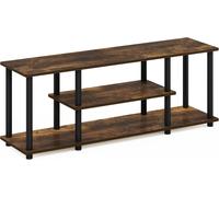 Turn-N-Tube No Tools Meuble Tv 3D 3 Niveaux, Engineered Wood, Pin Ambré/Noir[Audio252]