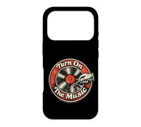 « Turn on The Music » Retro Vintage Vinyl Record Collector Fun Coque pour iPhone 17 Pro