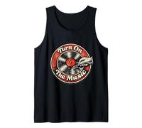 « Turn on The Music » Retro Vintage Vinyl Record Collector Fun Débardeur