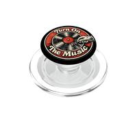 « Turn on The Music » Retro Vintage Vinyl Record Collector Fun PopSockets PopGrip pour MagSafe