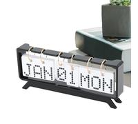Turn Over Calendar For Desk - Acrylic Metal 22.5x3x7.5cm, Stable Desktop Display | Daily Month Date Week Design For Classroom Teacher Office TV Cabinet Decoration