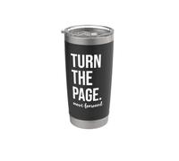 Turn the Page Book Lover Just One More Chapter Move Forward Gobelet isotherme en acier inoxydable double paroi