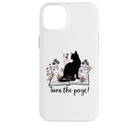 Turn The Page Books & Cats Black Cat Women Floral Book Lover Coque pour iPhone 14 Plus
