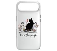 Turn The Page Books & Cats Black Cat Women Floral Book Lover Coque pour iPhone Air