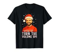 Turn The Volume Up! Zohran Mamdani Christmas Sweater Santa T-Shirt