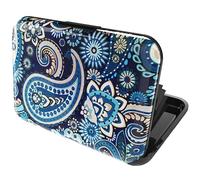 Turnaroundtech Porte Carte Femme Aluminium avec systeme RFID de Blocage de Protection de Carte Anti contactless Anti fraude Grande capacité Cachemire