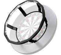 Turnart Cible de fléchettes - Éclairage 360° - Pour cible en acier - 90 LED - Noir - Polypropylène (PP) - Pour salon ou bar