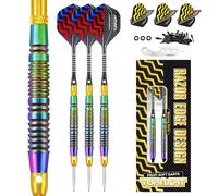 Turnart Flechette Pointe Plastique Cuivre,Fléchettes 3 pcs 18 Grammes avec Flechettes pour Cible Electronique 30 Pointes de fléchettes (Multicolore avec Adaptateur)