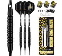 Turnart Flechette Pointe Plastique Cuivre,Fléchettes 3 pcs 18 Grammes avec Flechettes pour Cible Electronique 30 Pointes de fléchettes (Noir)