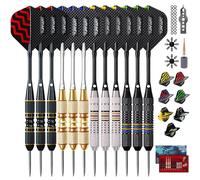 Turnart Lot de 12 fléchettes professionnelles en acier avec pointe en métal