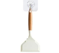 Turner Spatule de cuisine fine en silicone résistante à la chaleur Passe au lave-vaisselle avec manche en bois de viande et filet de pizza aux œufs au plat