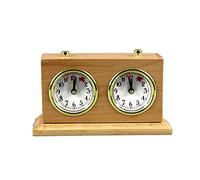 Turnier Horloge d'échecs analogique en bois naturel avec support pour un jeu d'échecs complet Minuteur mécanique Tournoi de championnat