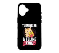 Turning 85 and Feline Fine Jeu de Mots pour fête d'anniversaire sur Le thème des Chats Coque pour iPhone 16
