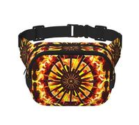 Turning the Flame Sac Banane Carré Double Couche avec Sangle Réglable pour Activités de Plein Air Noir Taille Unique, Noir , Taille unique