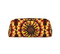 Turning The Flame Trousse à crayons légère et portable en cuir avec fermeture éclair 20,5 x 5,5 x 8 cm pour bureau, voyage, maquillage, Argenté., Taille unique, Pochette à monnaie