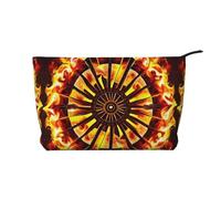 Turning The Flame Trousse de maquillage multifonction en velours côtelé avec fermeture éclair 22 x 7 x 17 cm pour voyage, camping, vacances, fitness, Noir , Taille unique