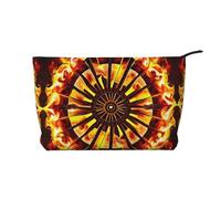 Turning the Flame Trousse de toilette en velours côtelé avec fermeture éclair pour femme