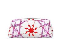 Turning The Octogonale Flower Trousse en cuir léger et portable avec fermeture éclair 20,5 x 5,5 x 8 cm pour bureau, voyage, maquillage, Argenté., Taille unique, Pochette à monnaie