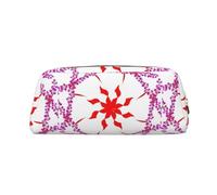 Turning The Octogonale Flower Trousse en cuir léger et portable avec fermeture éclair 20,5 x 5,5 x 8 cm pour bureau, voyage, maquillage, doré, Taille unique, Pochette à monnaie