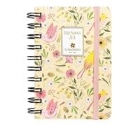 Turnowsky - Agenda journalier 12 mois, planificateur de poche avec spirale noire et coins ronds, coupe métal en coque, 352 pages colorées, idéal pour le travail et l'université 9 x 13 cm