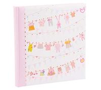 Turnowsky Journal de bébé Album photo pour bébé - Motifs uniques et de haute qualité (corde à linge rose, album pour bébé fille et bébé)