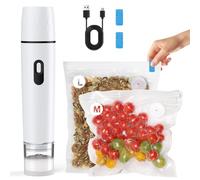 TURNRISE Petite Machine Sous Vide Alimentaire Machine à Vide avec Réservoir d'eau, Soudeuse de Film Compacte pour Aliments, avec 15 Sachets Sous Vide Réutilisables, Recharge USB