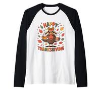 Turquie Boire de la Glace Café Thanksgiving Bow Femmes Turquie Day Manche Raglan