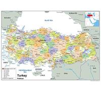 Turquie carte politique - Papier laminé [GA] A1