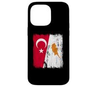 Turquie Chypre Demi-Drapeau Patrimoine chypriote Turc Coque pour iPhone 14 Pro Max