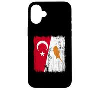Turquie Chypre Demi-Drapeau Patrimoine chypriote Turc Coque pour iPhone 16 Plus