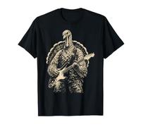 Turquie Guitariste Vintage Rock Thanksgiving Retro Rock Player T-Shirt