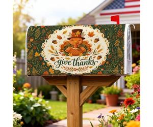 Turquie - Housses magnétiques de boîte aux lettres rustique, feuilles de gland pour extérieur, décoration de jardin, 45,7 x 53,3 cm, vert