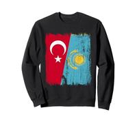 Turquie Kazakhstan Demi-drapeau Turc Kazakh Jersey Sweatshirt