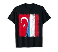 Turquie Luxembourg Demi Drapeau Turc Luxembourgeois Jersey T-Shirt