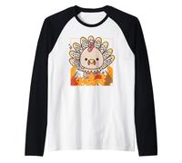 Turquie Pilgrim Thanksgiving Day Funny Festive Autumn Manche Raglan