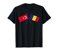 Turquie Roumanie Drapeaux Croisés Turc Roumain Amitié T-Shirt