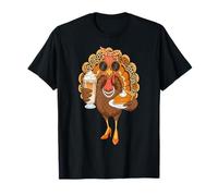 Turquie Talons Hauts Boire Café Bow Thanksgiving Léopard T-Shirt