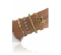 Turquoise Beaded Bracelet Set - Layered Stackable Boho Bracelet Combo - Adjustable Fashion Jewelry Gift for Her