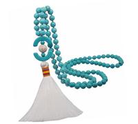 Turquoise Beaded Necklace with Long Tassel Pendant Ethnic Jewelry Women for Weddings Parties and Special Occasions Eye Catching Enhance Your Look