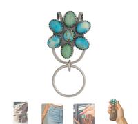Turquoise Bloom Bag Clip Key Holder for Belts Pants Pocket Charm Women Cowgirl Cowboy Key, Keychain Clip for Handbag, Tote and Backpack (1pcs)