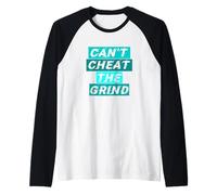 Turquoise Can't Cheat The Grind Turquoise Graphic Manche Raglan