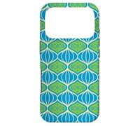 Turquoise Green Yellow Teardrop Circle Oval Organic Pattern Coque pour iPhone 17 Pro