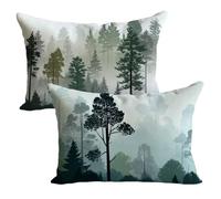 Turquoise Housse Coussin Exterieur Résistant à L'eau 40x65cm Arbre Exterieur Résistant à L'eau Lot de 2 en Velours Canapé Taie D'oreiller Décoratif Taie Salon Jardin Maison L'été Décor Cadeaux L-L1822