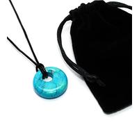Turquoise Howlite Agogo Donut Necklace & Velvet Pouch