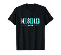 Turquoise Hustle Harder Turquoise Graphic T-Shirt