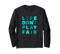 Turquoise Life Don't Play Fair Turquoise Graphic Manche Longue
