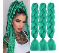 Turquoise Meches Pour Tresses Africaine 3 Paquets 24 Pouces Braid Pré éTiré Braids Meches Pre Tiré Long Easy Braids Knotless Yaki Nattes Extensions Rajout Cheveux Tresses