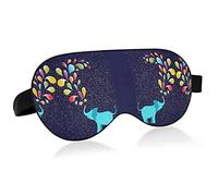 Turquoise Minuscule Éléphant Coloré Pulvérisation Gouttes D'eau Masques Pour Les Yeux Blocs De Couverture Masque De Sommeil Léger Abat-jour Couverture Avec Les Yeux Bandés Relaxant Couverture Pour Les