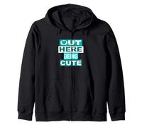 Turquoise Out Here Being Cute Turquoise Graphic Sweat à Capuche